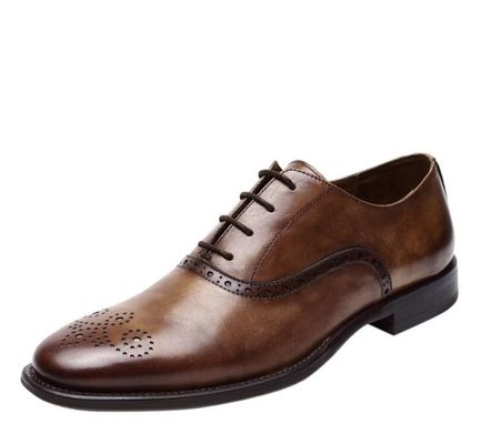 Lace Up Men Brogue zapatos de taco bajo de lujo zapatos de vestir con tamaño 37 - 48
