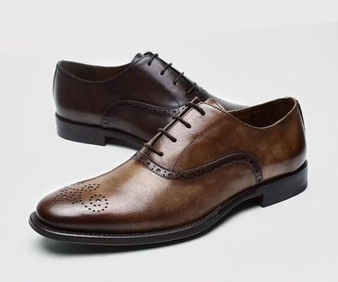 Lace Up Men Brogue zapatos de taco bajo de lujo zapatos de vestir con tamaño 37 - 48