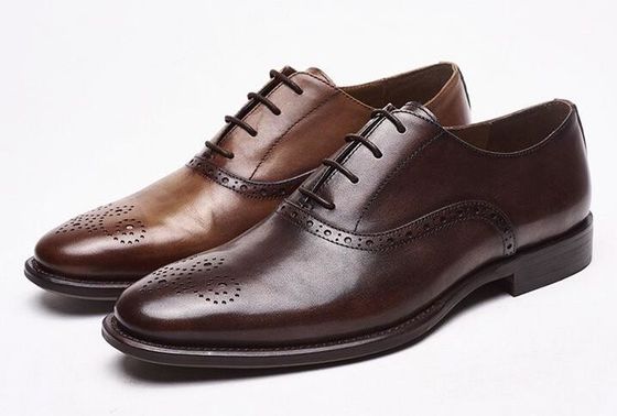 Lace Up Men Brogue zapatos de taco bajo de lujo zapatos de vestir con tamaño 37 - 48
