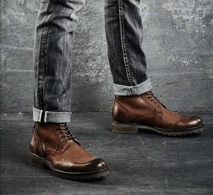 Las botas de cuero para hombres, de cuero, de cuero genuino, y las botas de vaquero Martin.