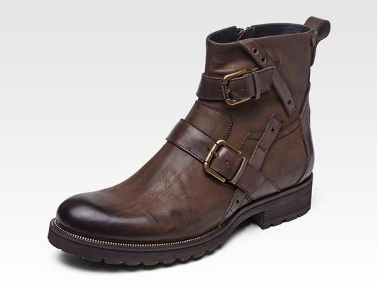 Los hombres botas de Chelsea impermeables hombres de cuero negro cordones botas de vestir