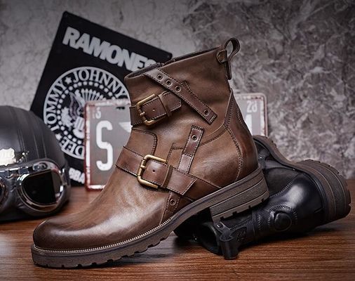 Los hombres botas de Chelsea impermeables hombres de cuero negro cordones botas de vestir