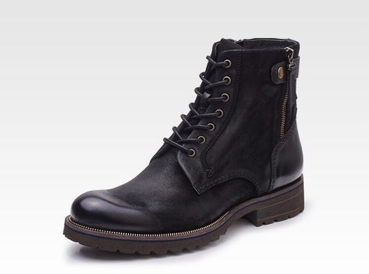 Tamaño normal Hombres Marrón Botas de Chelsea De cuero de grano completo zapatos de alta parte Casual