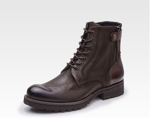 Tamaño normal Hombres Marrón Botas de Chelsea De cuero de grano completo zapatos de alta parte Casual