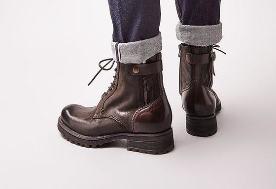 Tamaño normal Hombres Marrón Botas de Chelsea De cuero de grano completo zapatos de alta parte Casual