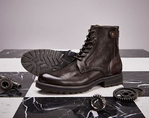 Tamaño normal Hombres Marrón Botas de Chelsea De cuero de grano completo zapatos de alta parte Casual