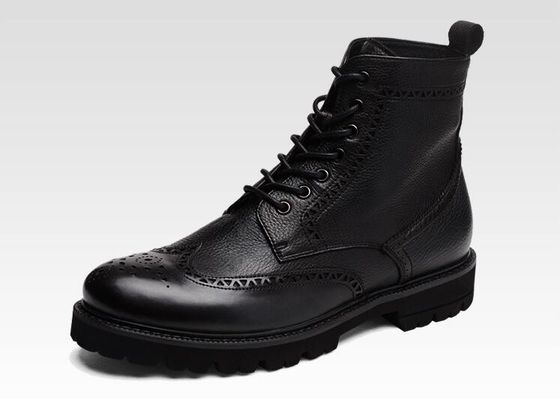 Negro / Marrón Hombres de cuero Brogue Calzado Botas punzantes estilo de moda