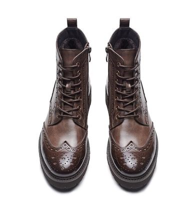 Caluroso Marten Hombres Botas de desierto suede tacones bajos Nubuck Botas de cuero de tobillo con hilo de costura