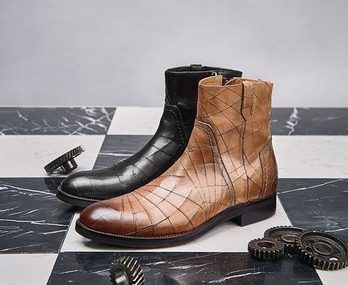 Invierno clásico hombre calzado casual de cuero tamaño normal cordones hasta hombres botas de tobillo de camiseta