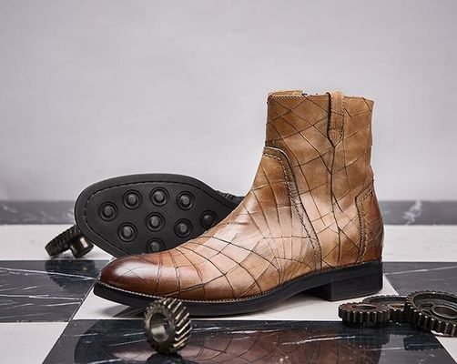 Invierno clásico hombre calzado casual de cuero tamaño normal cordones hasta hombres botas de tobillo de camiseta