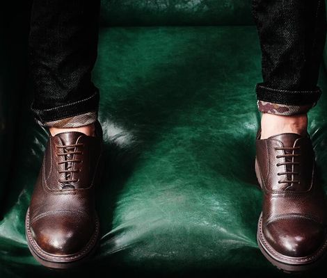 Calzado de cuero de hombre de ropa formal de tejido Elegante calzado de Goodyear con zapatos con dos dedos de punta