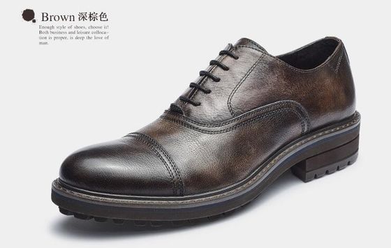 Calzado de cuero de hombre de ropa formal de tejido Elegante calzado de Goodyear con zapatos con dos dedos de punta