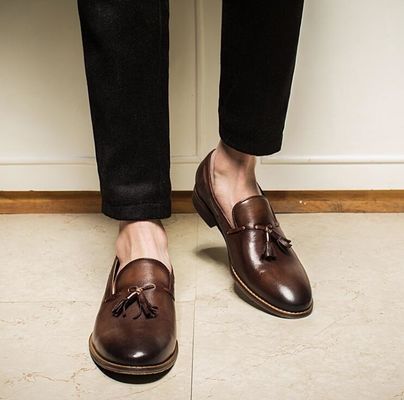 Enlace hasta el talón plano hombres Slip On Sneakers Alto Top / Bajo Corte Bollos de piel suave