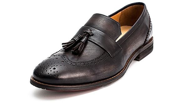 Primavera / otoño hombre de piel tejida de color marrón zapatos para la fiesta