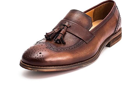 Primavera / otoño hombre de piel tejida de color marrón zapatos para la fiesta