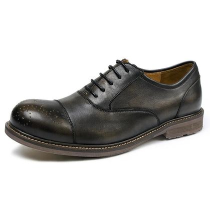 Zapatos casuales para hombres con dedos redondos negros, transpirables, zapatos deportivos de negocios, casuales