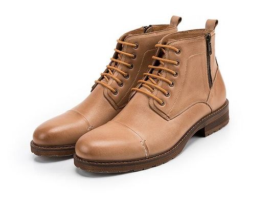 Zapatos para hombres con dedos redondos elevadores, transpirables, de cuero genuino, zapatos para invierno.