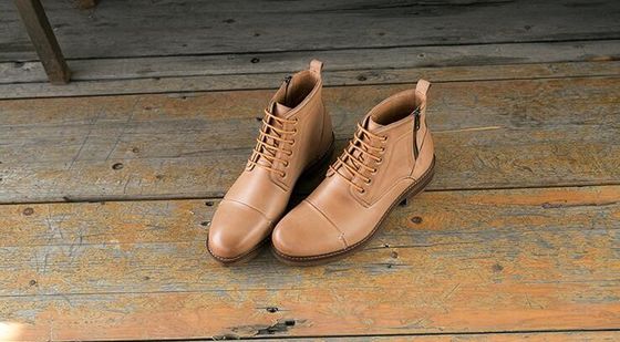 Zapatos para hombres con dedos redondos elevadores, transpirables, de cuero genuino, zapatos para invierno.