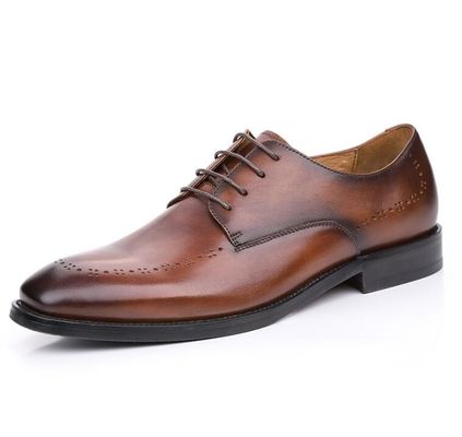 Pie redondo hombre zapatillas de cuero estilo cráneo Oxford Deslizamiento en zapatos planos para la fiesta