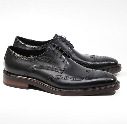 Estilo Derby Hombres Marrón Pantalones de cordón Hombres planos Tejido de cuero Slip On zapatos
