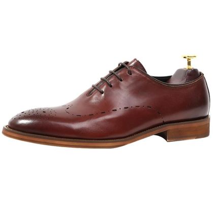 Hecho a mano Patente de la boda de los hombres de cuero vestido zapatos Oxford estilo con rayas negras