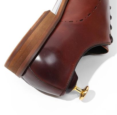 Hecho a mano Patente de la boda de los hombres de cuero vestido zapatos Oxford estilo con rayas negras