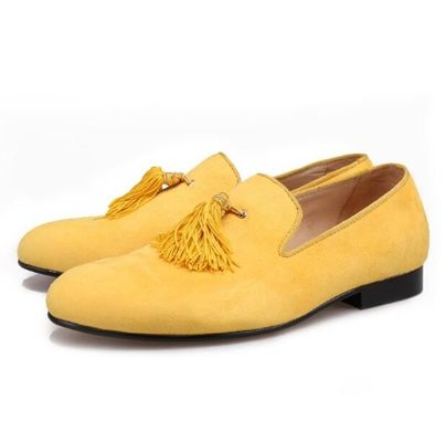 Loafers de terciopelo para hombres de alta gama con mellizas tamaño personalizado