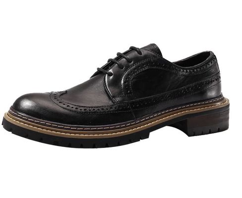 Zapatos casuales de primavera / otoño para hombres zapatos de pie redondo para hombres zapatos de pie negro