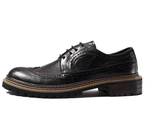 Zapatos casuales de primavera / otoño para hombres zapatos de pie redondo para hombres zapatos de pie negro