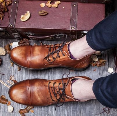 OEM Mens Casual Lace Up zapatos cómodos y transpirables zapatos de conducción planos