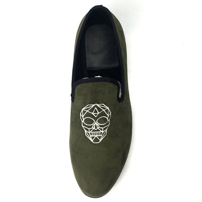 Descanso Luminoso Verde Mujeres Loafers de terciopelo / Mujeres Zapatillas Prince Albert