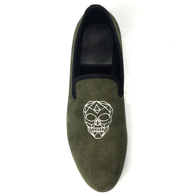 Descanso Luminoso Verde Mujeres Loafers de terciopelo / Mujeres Zapatillas Prince Albert