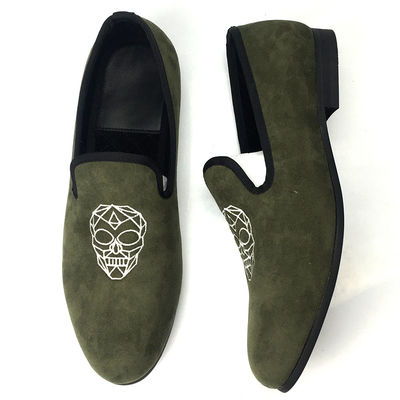 Descanso Luminoso Verde Mujeres Loafers de terciopelo / Mujeres Zapatillas Prince Albert