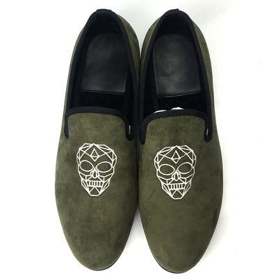 Descanso Luminoso Verde Mujeres Loafers de terciopelo / Mujeres Zapatillas Prince Albert