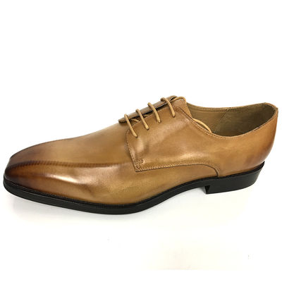 Alturas de aumento de elevación de vestidos zapatos hombres de cuero Oxford con dedos cuadrados