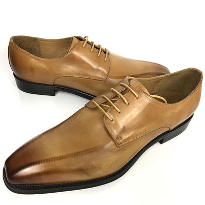 Alturas de aumento de elevación de vestidos zapatos hombres de cuero Oxford con dedos cuadrados