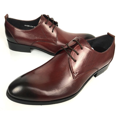 Vino Rojo Rismart Maturo Calzado de Oxford para Hombres Vestido Elegante Calzado de Cuero