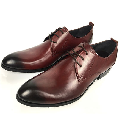 Vino Rojo Rismart Maturo Calzado de Oxford para Hombres Vestido Elegante Calzado de Cuero