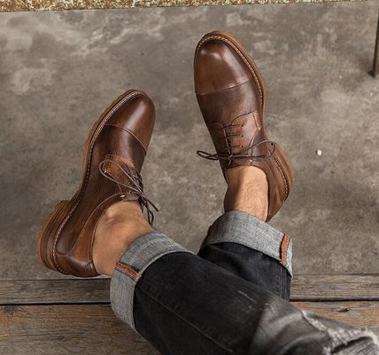 Vestidos de negocios para hombres zapatos de cuero masculino Plus - tamaño 45 46 47