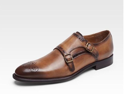 zapatos de cuero para hombres en brogue detallado