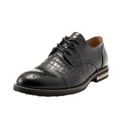 Zapatos de piel de cocodrilo Patina para hombres, Brogue Wingtips Zapatos de hombre de cuero exótico