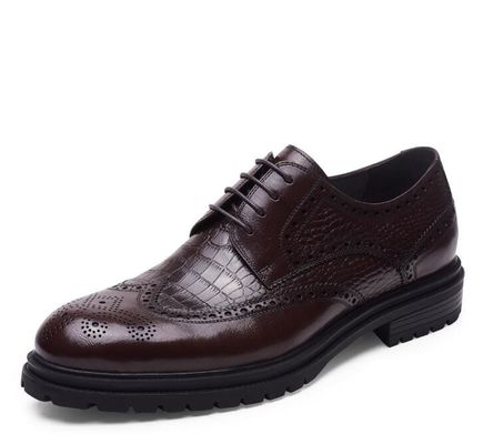 Brogues Casual Hombres Vestido de cuero Zapatos Respiradores Oficina Policía Loafer