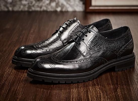 Brogues Casual Hombres Vestido de cuero Zapatos Respiradores Oficina Policía Loafer