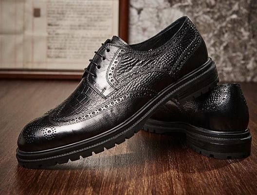 Brogues Casual Hombres Vestido de cuero Zapatos Respiradores Oficina Policía Loafer