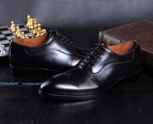 Hombres de moda vestidos formales zapatos, Brogue escondido tacones altos calzado de cuero para hombres