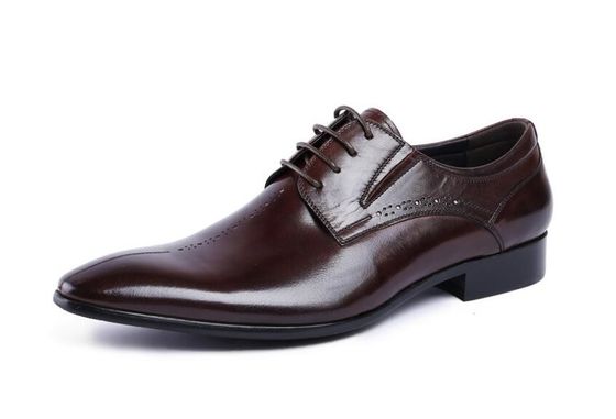 La marca Wingtip Oxford lujoso hombre zapatos de cuero vestido, zapatos de cuero genuino tallado