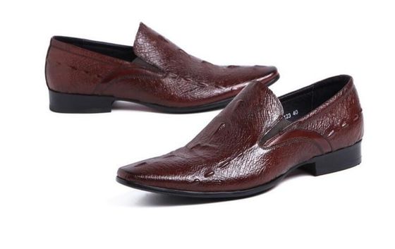 Tamaño normal, calzado de vestir de cuero de hombre, zapatos de ocio con punta.
