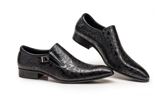 Zapatos de cuero para hombres de Python, zapatos de vestido clásicos con grabado de serpiente exótica.