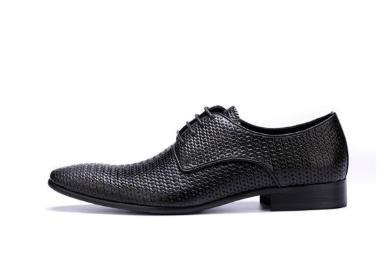 Todo tejido, brillante, de verdadero cuero para hombre, zapatos, zapatos de cuero Oxford, zapatos para hombres.