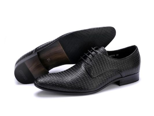 Todo tejido, brillante, de verdadero cuero para hombre, zapatos, zapatos de cuero Oxford, zapatos para hombres.